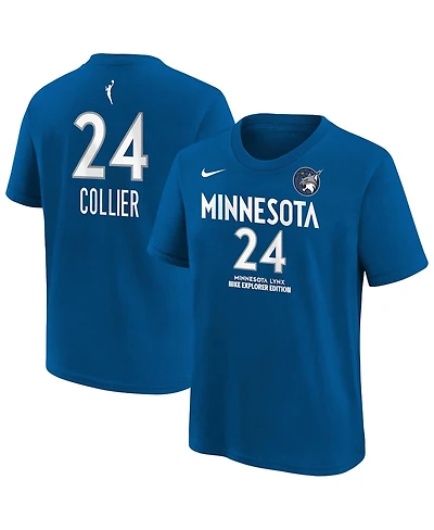 Nike Big Boys and Girls Napheesa Collier Blue Minnesota Lynx Explorer Edition Name Number T-Shirt