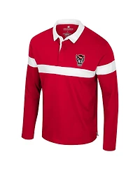 Colosseum Men's Red Nc State Wolfpack Too Cool for School Long Sleeve Polo Shirt