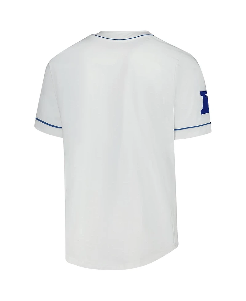 Starter Men's White Detroit Lions Relay Full-Button Baseball Jersey