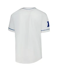 Starter Men's White Detroit Lions Relay Full-Button Baseball Jersey