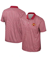 Colosseum Men's Cardinal Iowa State Cyclones Striped Polo Shirt