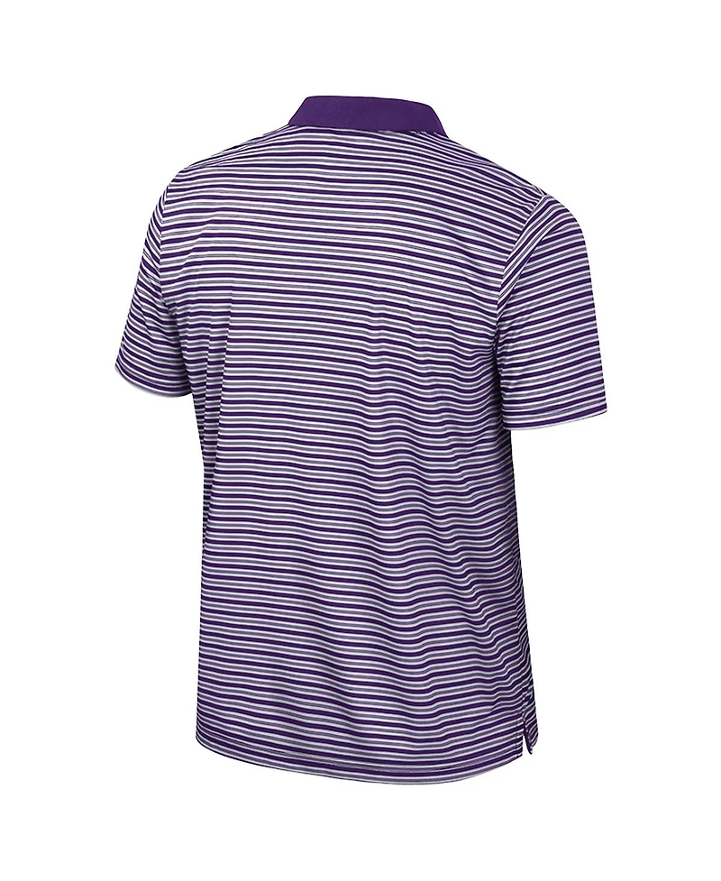 Colosseum Men's Purple Tcu Horned Frogs Striped Polo Shirt