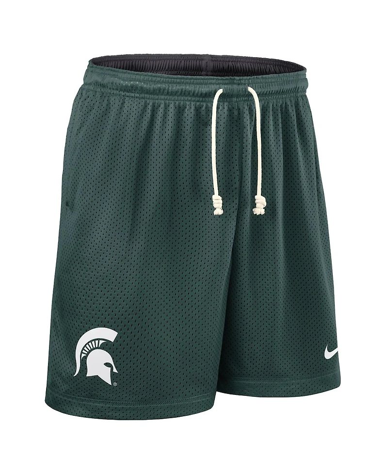 Nike Men's Green/Charcoal Michigan State Spartans 2025 Sideline Reversible Performance Shorts