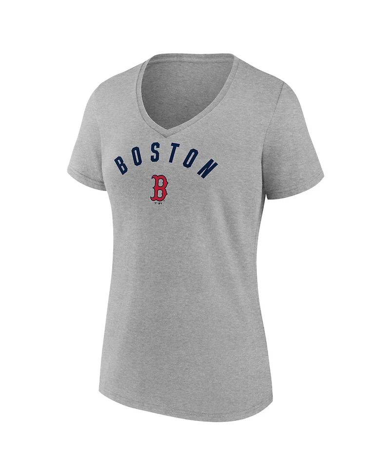 Fanatics Women's Gray Boston Red Sox V-Neck T-Shirt