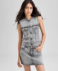 And Now This Women's Button-Front Denim Vest, Exclusively at Macy's