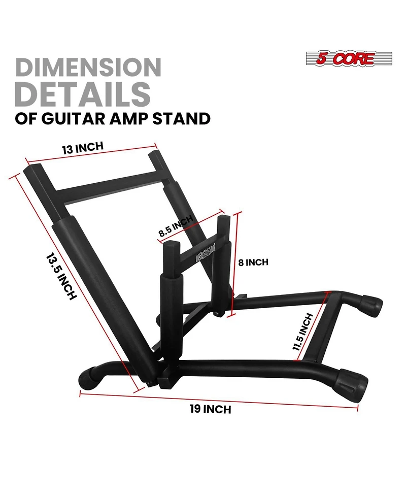 5 Core Amp Stand Heavy Duty Metal Build Adjustable Guitar amplifier Low Profile Folding Collapsible