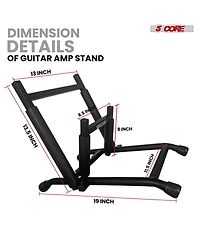 5 Core Amp Stand Heavy Duty Metal Build Adjustable Guitar amplifier Low Profile Folding Collapsible