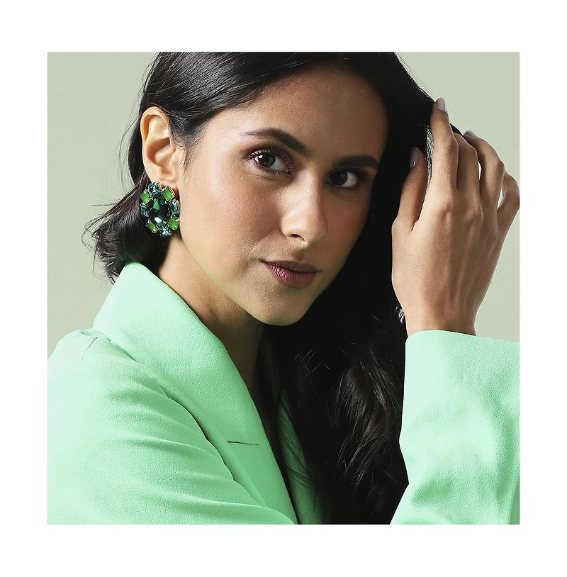 Sohi Crystal Pear Stud Earrings