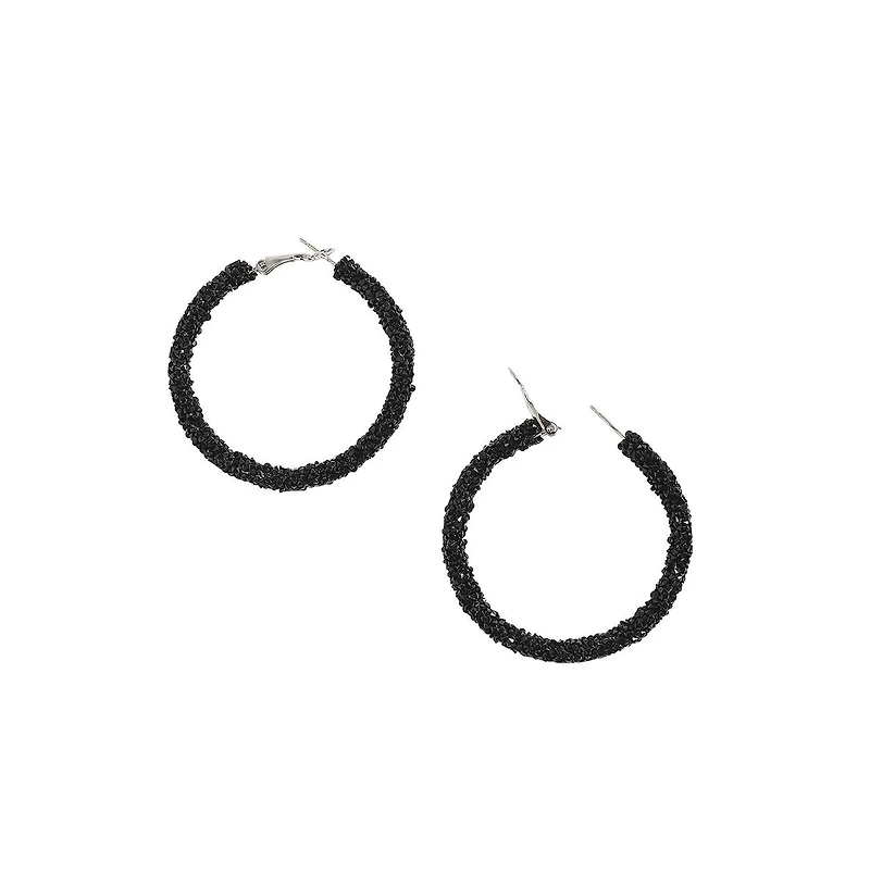 Sohi Embellished Cluster Hoop Earrings