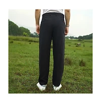 Campus Sutra Men's Onyx Black Velvique Tailored Trousers