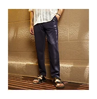 Campus Sutra Men's Navy Blue Micro-Waffle Chino Trousers