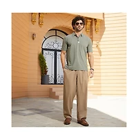 Campus Sutra Men's Olive Green Seamless Cuboid Polo T-Shirt