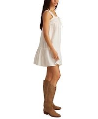 Lucky Brand Women's Lace-Trim Cotton Sleeveless Mini Dress