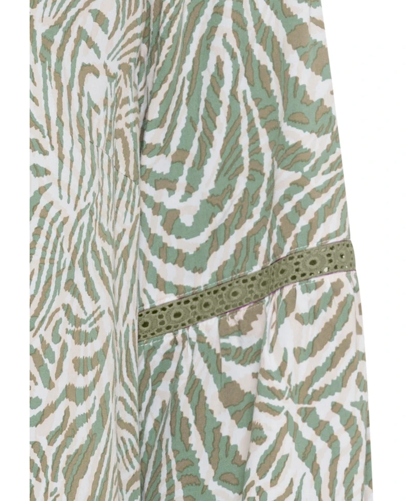 Olsen Women's Neo Animal Print Tunic Blouse