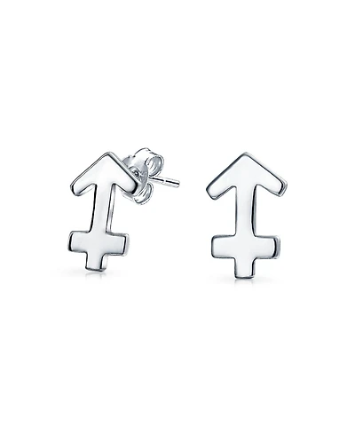 Bling Jewelry Tiny Simple Sagittarius Astrology Horoscope Zodiac Stud Earrings .925 Sterling Silver