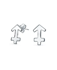 Bling Jewelry Tiny Simple Sagittarius Astrology Horoscope Zodiac Stud Earrings .925 Sterling Silver