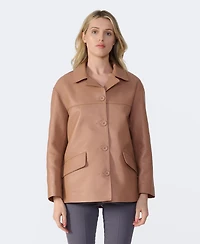 Furniq Uk Women's Relaxed Leather Jacket