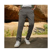 Campus Sutra Men's Ash Grey Micro-Check Chino Trousers
