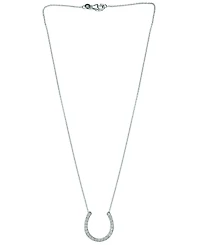 Diamond Horseshoe 18" Pendant Necklace (1/8 ct. t.w.) in Sterling Silver or 14k Gold-Plated Sterling silver