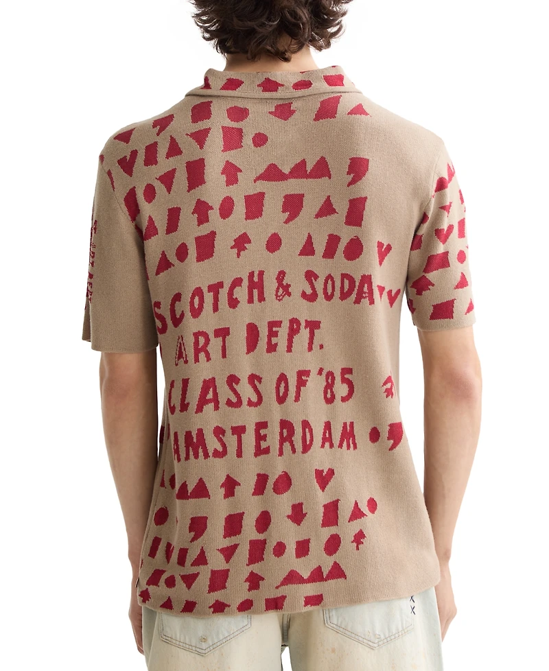 Scotch & Soda Men's Jacquard Text Logo Shirt