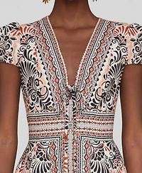Avec Les Filles Women's Tie-Front Fit & Flare Dress