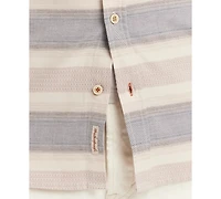 Weatherproof Vintage Men's Short Sleeve Burnout Striped Button-Front Shirt