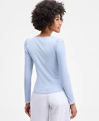 On 34th Women's Square-Neck Puff-Sleeve Top, Exclusively at Macy's