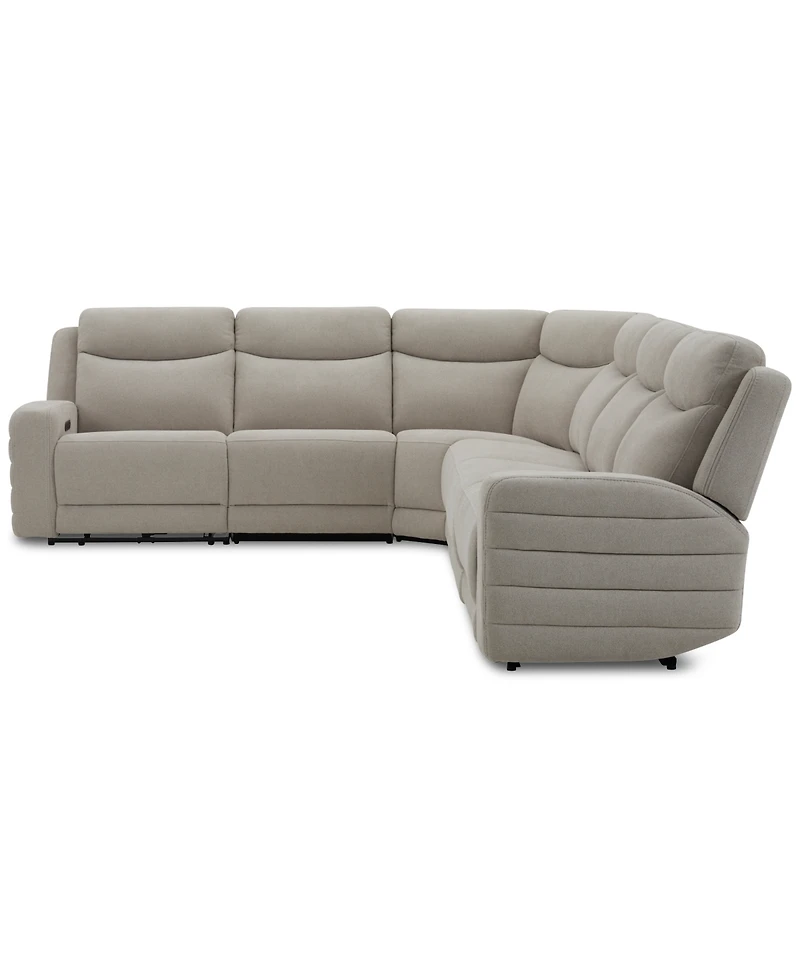 Kristyan -Pc. Fabric Sectional with 2 Power Recliners