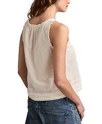 Lucky Brand Women's Cotton Lace-Trim Swing Tank Top