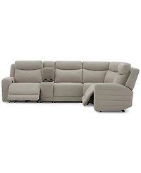 Kristyan 5-Pc. Fabric Sectional with 2 Power Recliners and Console, Exclusively at Macy's
