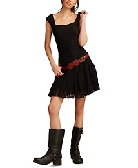 Lucky Brand Floral Mesh Mini Dress