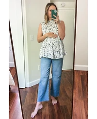 Pinkblush Maternity Blue Straight Leg Frayed Hem Jeans