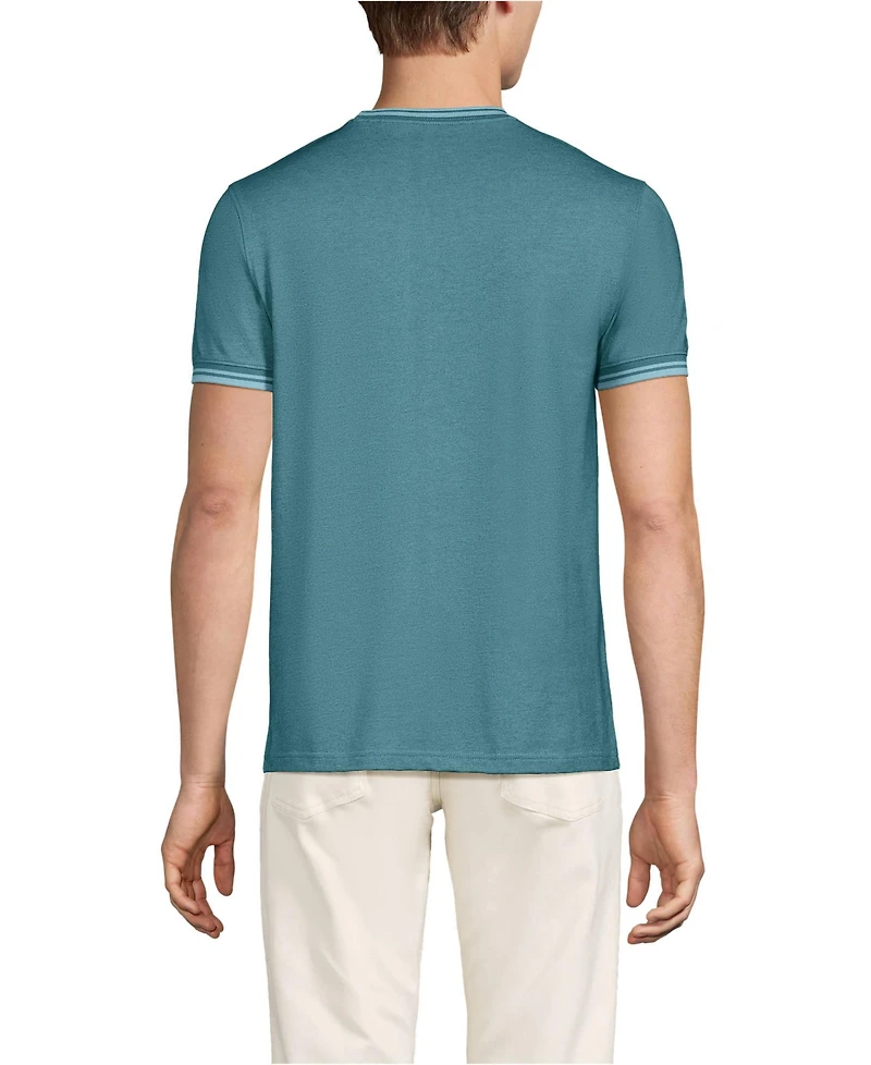 Lands' End Men's Short Sleeve Soft Pique Crew Tee
