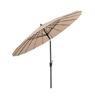 9 Feet Round Patio Umbrella with 18 Fiberglass Ribs