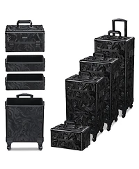 Byootique 3-Piece Makeup Train Cases Cosmetic Organizer Kit Wheel Cb Dusk