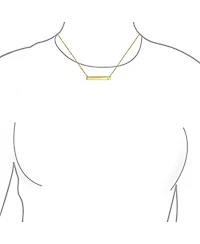 Bling Jewelry Horizontal Sideway Flat Bar Name Plated Pendant Necklace Gold Sterling Silver With Crystal