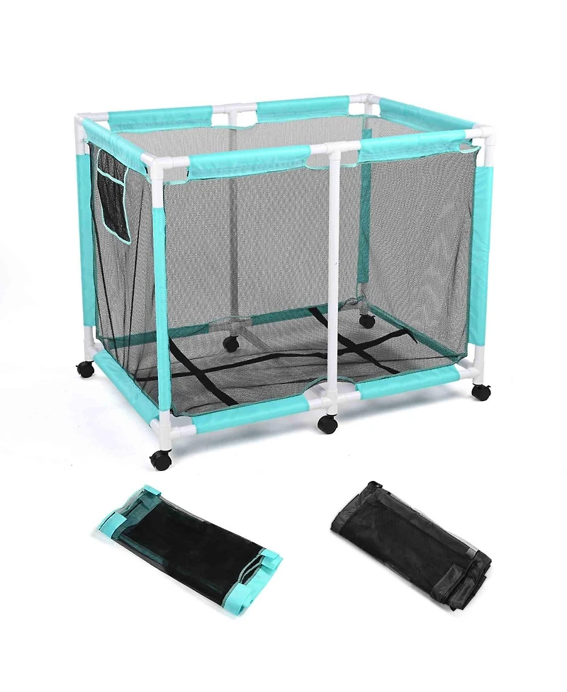 Yescom Mesh Pool Storage Bin Extra Large Pvc Framed Waterproof 6 Wheels with Black Net Cover Replacement