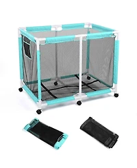 Yescom Mesh Pool Storage Bin Extra Large Pvc Framed Waterproof 6 Wheels with Black Net Cover Replacement