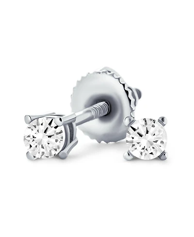 Bling Jewelry Minimalist Tiny 0.25CTW Cz Cubic Zirconia Solitaire Cartilage Stud Earrings .925 Sterling Silver Screw back