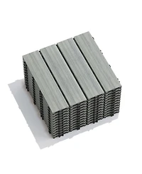 Wpc Patio Deck Tiles - 22 Pack, Interlocking