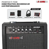 5 Core Guitar Amp 20W Electric Portable Mini Amplifier w Built in 6.5" Speaker Aux Headphone Jack