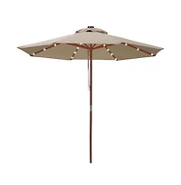 40 Led Solar String Light Cool White Fit for 8-Rib 8ft 9ft Wooden Outdoor Patio Umbrella