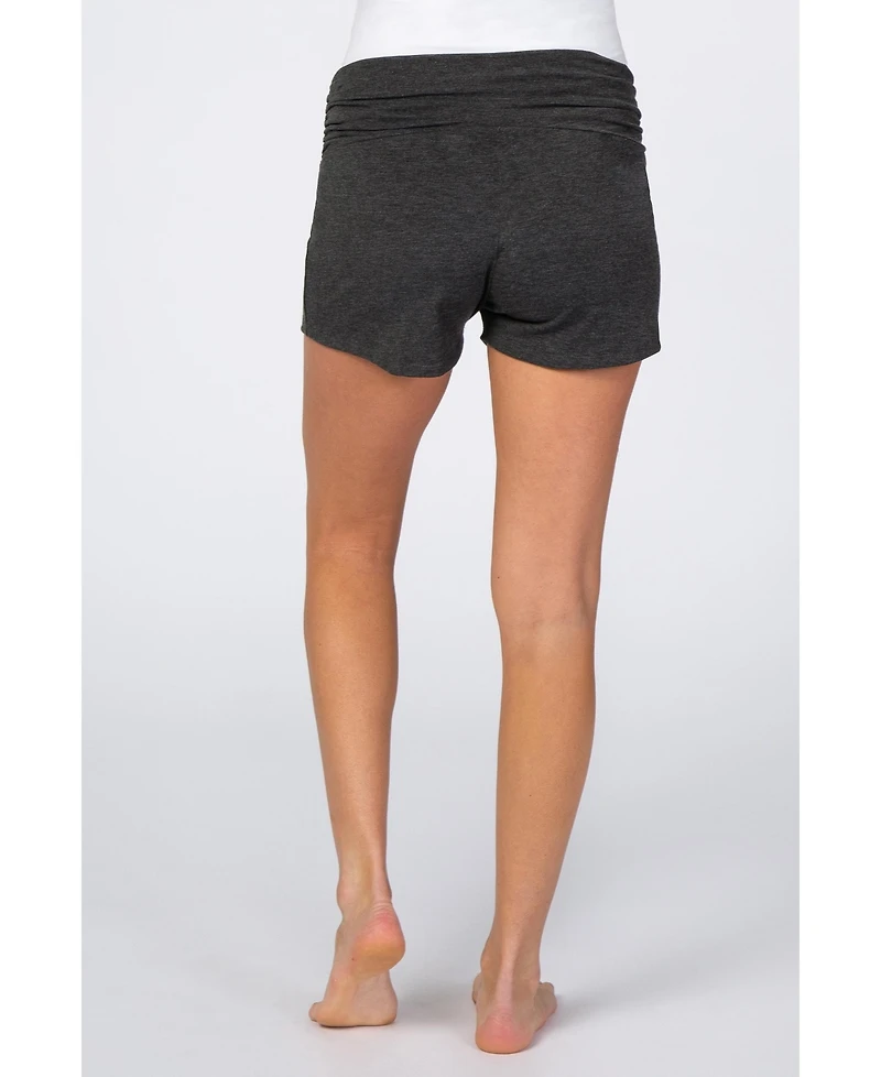 PinkBlush Black Ruched Side Maternity Lounge Shorts