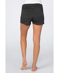PinkBlush Black Ruched Side Maternity Lounge Shorts