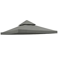 Yescom 10x10Ft UV30+ Gazebo Replacement Top for 2 Tier Outdoor Canopy Cover Patio Backyard Party Deck Gray