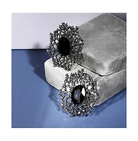 Sohi Crystal Snowflake Stud Earrings