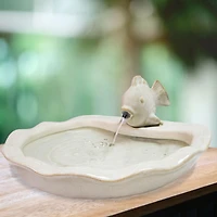 7"H Electric Glazed Ceramic Fish Outdoor Water Fountain