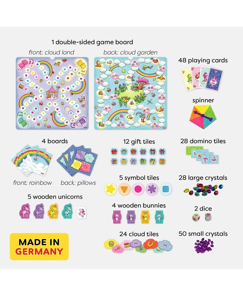 Haba Unicorn Glitterluck 9 Game - Board Game Collection for Ages 4-8