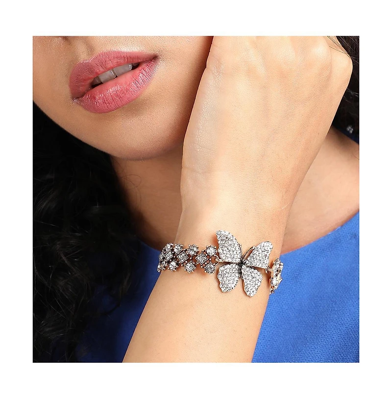 Sohi Crystal Butterfly Bracelet
