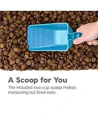Iris Usa 30 lbs & 11 lbs Combo Airtight Dog Food Storage Container, Stackable Treat Box, 2-Cup Scoop, Casters, Keep Fresh, Easy Mobility